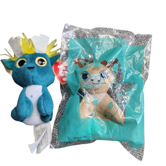 2020 2021 McDonald's Ty Teenie Beanie Set of 2 #2 Sage & #12 Glitzy - Picture 1 of 9